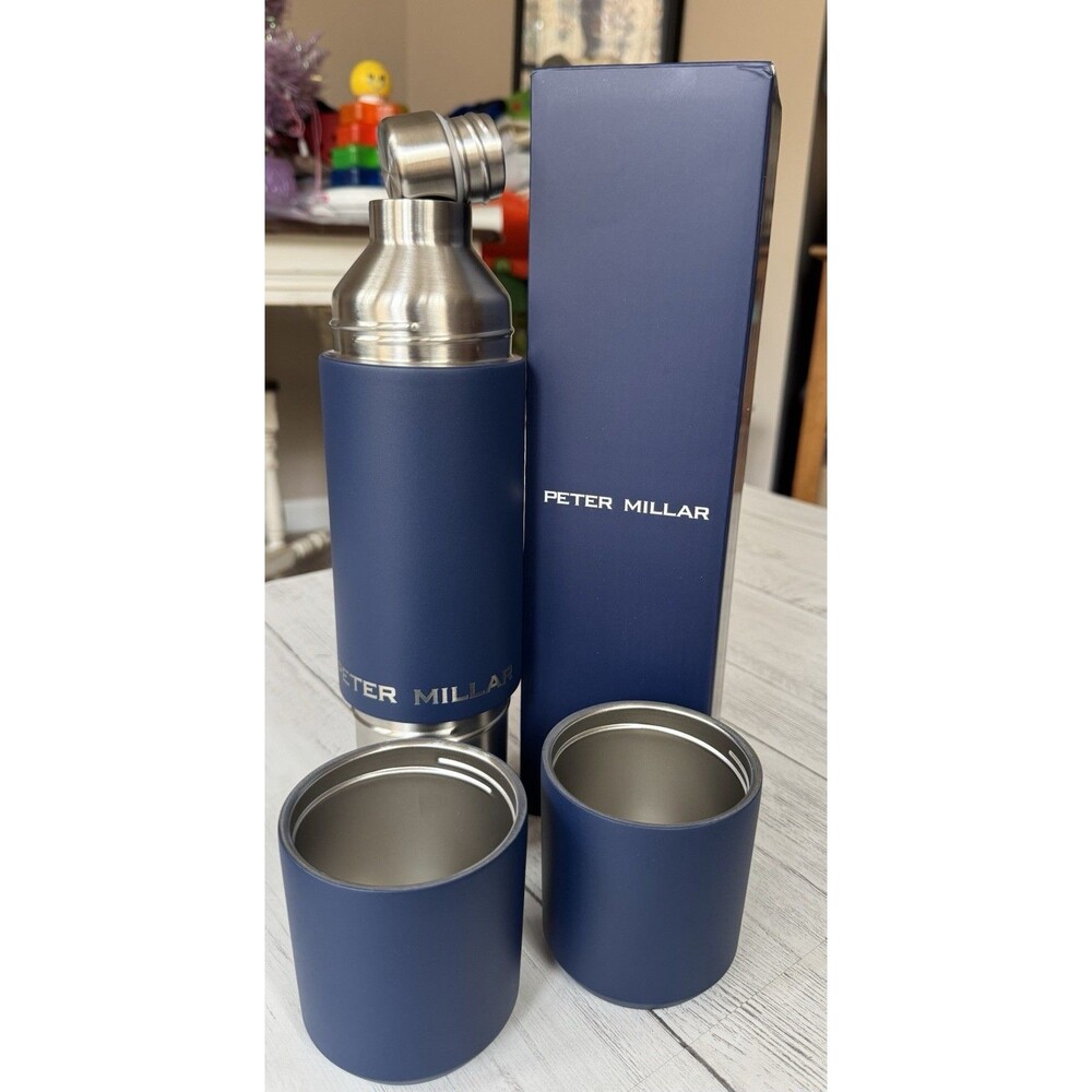 Peter Millar Limited Edition Insulated Thermos Navy Blue MSRP $125 - Picture 6 of 8